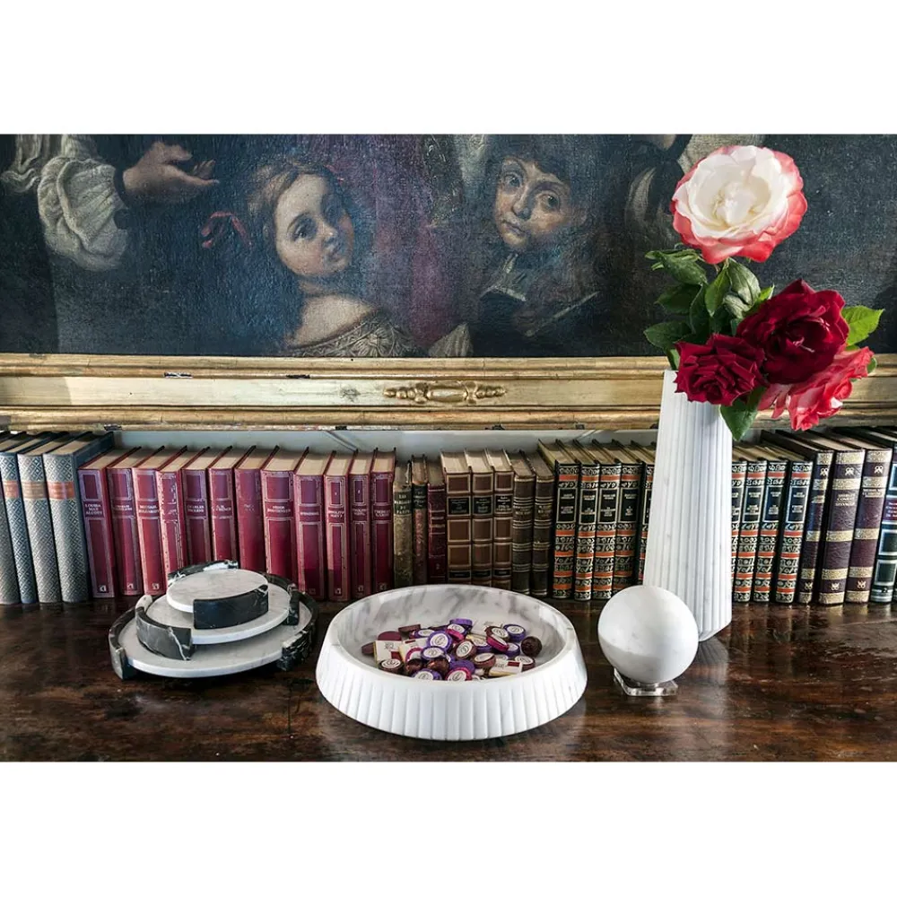 Viadurini Living Deko Vasen-Moderne weiße Carrara Marmor dekorative Vase Made in Italy - Kairo