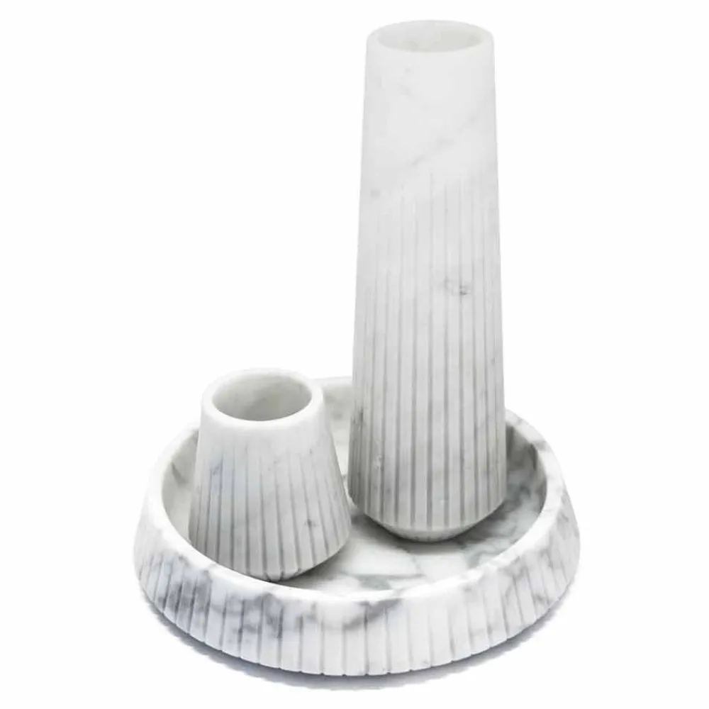 Viadurini Living Deko Vasen-Moderne weiße Carrara Marmor dekorative Vase Made in Italy - Kairo