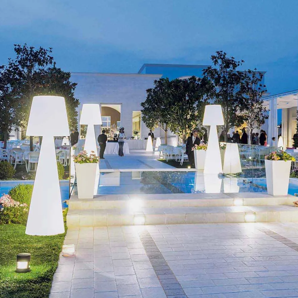 SLIDE Design Beleuchtung-Moderne weiße Outdoor-Stehleuchte Pivot, hergestellt in Italien