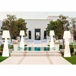 SLIDE Design Beleuchtung-Moderne weiße Outdoor-Stehleuchte Pivot, hergestellt in Italien