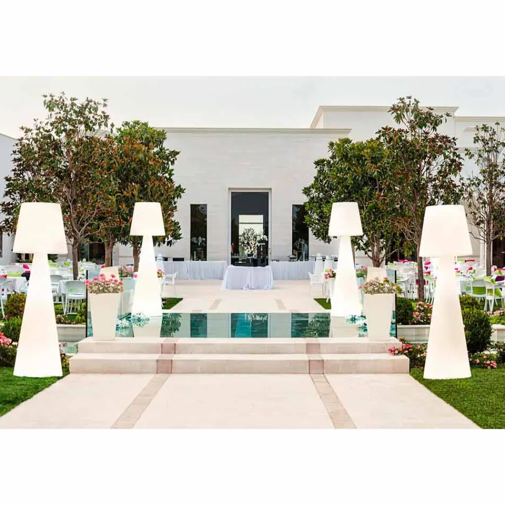 SLIDE Design Beleuchtung-Moderne weiße Outdoor-Stehleuchte Pivot, hergestellt in Italien