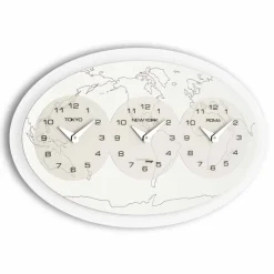 Viadurini Time Design Wanduhren-moderne Zeitzonen Wanduhr aus Mineralglas Zedbig Modell