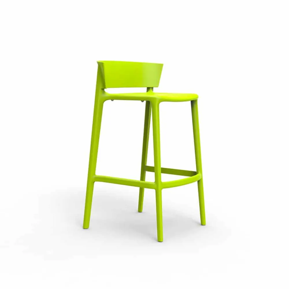 Vondom Outdoor Hocker-Moderner Außenhocker Africa aus Polypropylen mit Glasfaser, 4 Stück