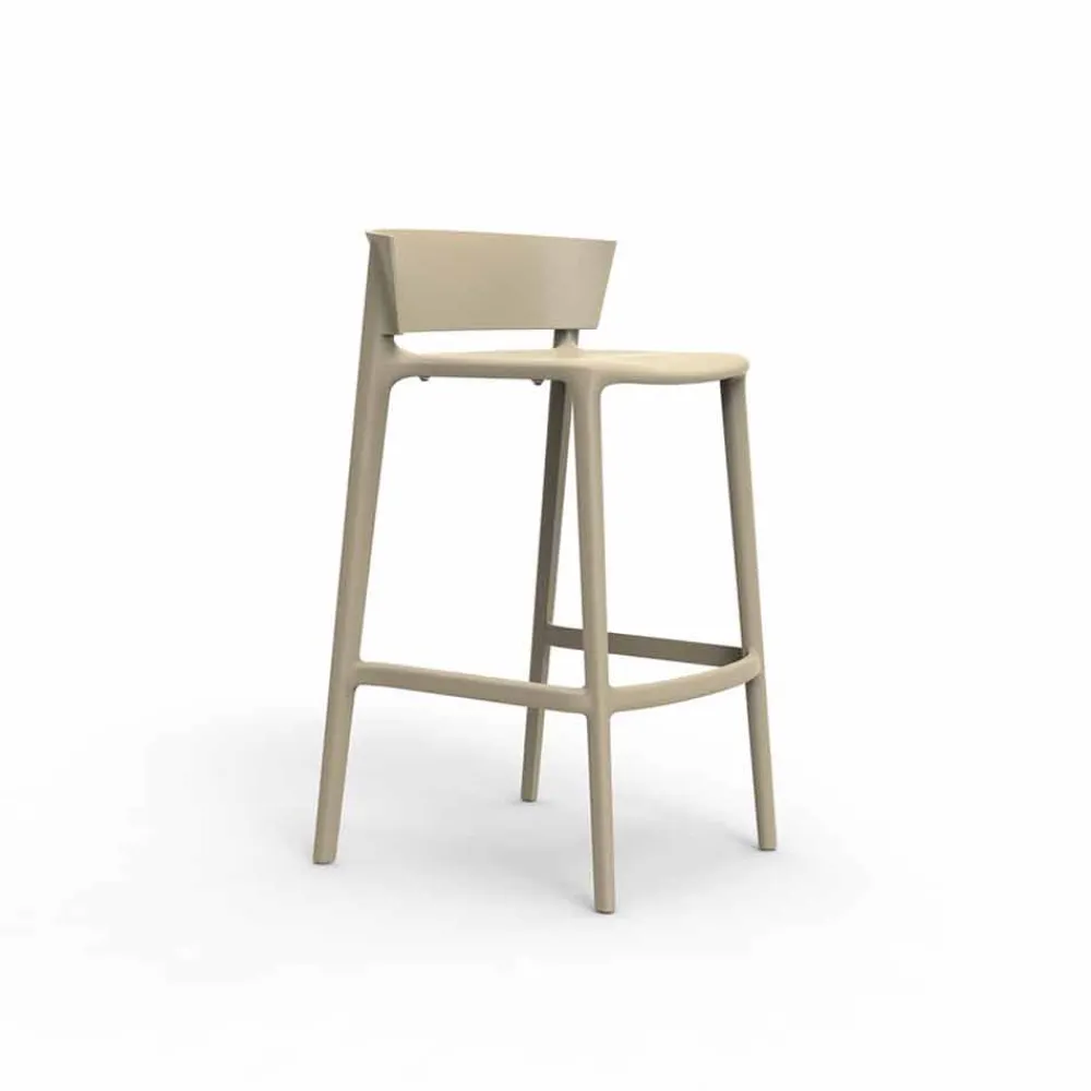 Vondom Outdoor Hocker-Moderner Außenhocker Africa aus Polypropylen mit Glasfaser, 4 Stück