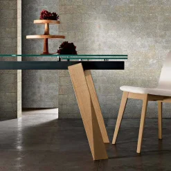Viadurini Living Ausziehbare Esstische-Moderner ausziehbarer Esstisch aus Glas made in Italy, Azad