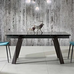 Viadurini Living Ausziehbare Esstische-Moderner ausziehbarer Esstisch aus Glas made in Italy, Azad