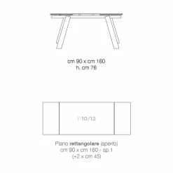 Viadurini Living Ausziehbare Esstische-Moderner ausziehbarer Esstisch aus Glas made in Italy, Azad