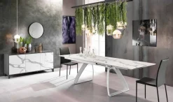 Viadurini Living Ausziehbare Esstische-Moderner ausziehbarer Tisch bis 270 cm mit Metallbeinen Villongo