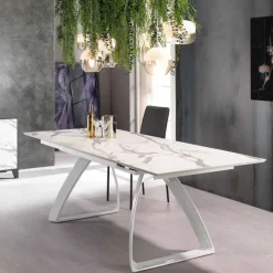 Viadurini Living Ausziehbare Esstische-Moderner ausziehbarer Tisch bis 270 cm mit Metallbeinen Villongo