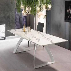 Viadurini Living Ausziehbare Esstische-Moderner ausziehbarer Tisch bis 270 cm mit Metallbeinen Villongo