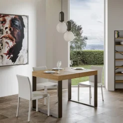 Viadurini Living Ausziehbare Esstische-Moderner ausziehbarer Tisch aus Melaminholz, hergestellt in Italien – Badesi