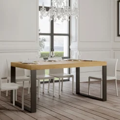 Viadurini Living Ausziehbare Esstische-Moderner ausziehbarer Tisch aus Melaminholz, hergestellt in Italien – Badesi