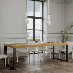 Viadurini Living Ausziehbare Esstische-Moderner ausziehbarer Tisch aus Melaminholz, hergestellt in Italien – Badesi