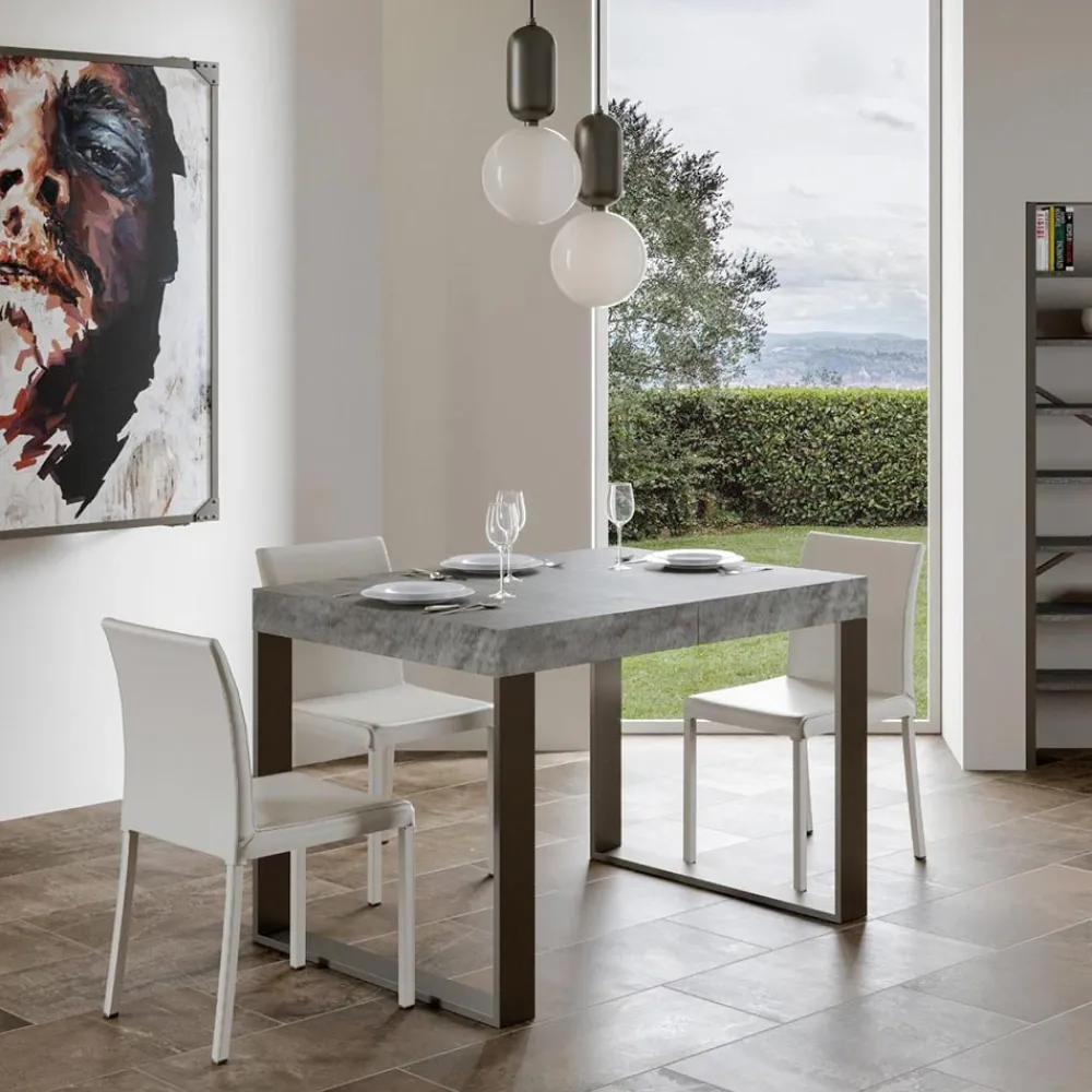 Viadurini Living Ausziehbare Esstische-Moderner ausziehbarer Tisch aus Melaminholz, hergestellt in Italien – Badesi