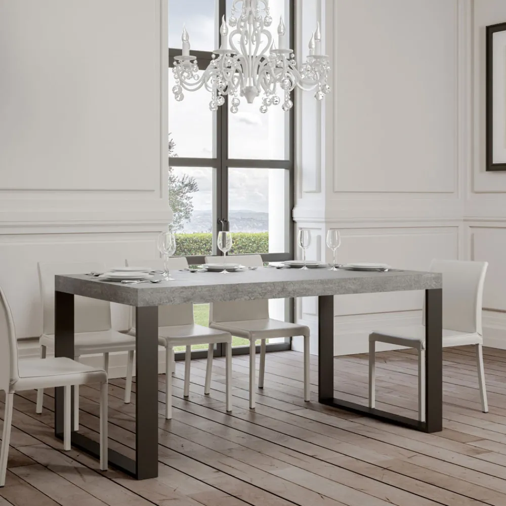 Viadurini Living Ausziehbare Esstische-Moderner ausziehbarer Tisch aus Melaminholz, hergestellt in Italien – Badesi