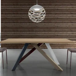 Viadurini Living Ausziehbare Esstische-Moderner ausziehbarer Tisch mit laminierter Holzplatte, hergestellt in Italien – Settimmio