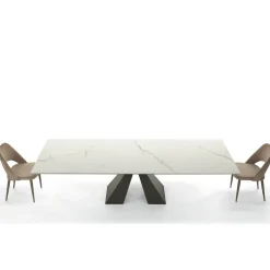 Viadurini Living Ausziehbare Esstische-Moderner ausziehbarer Tisch bis 278 cm aus Made in Italy Keramik – Dalmatiner