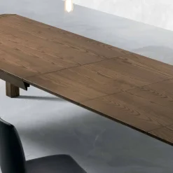 Viadurini Living Esstische Nach Mass|Ausziehbare Esstische-Moderner ausziehbarer Tisch mit trapezförmigen Beinen aus Eschenholz, Parre