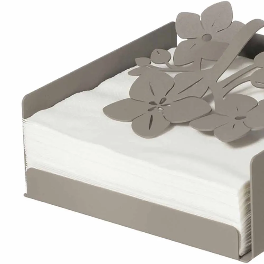 Viadurini Kitchen Küchenzubehör-Moderner Blumen Serviettenhalter aus Edeleisen Made in Italy - Marken