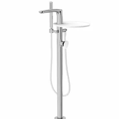 Viadurini Taps Badewannearmaturen-Moderner Bodendeck-Bademischer Hergestellt in Italien - Palimio