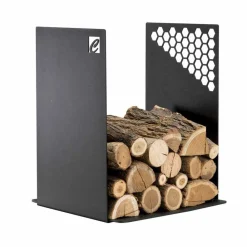 Viadurini Fire Design Kaminholzständer Aus Eisen Und Stahl-Moderner Brennholzhalter aus schwarzem Stahl für den Innenbereich - Scirocco