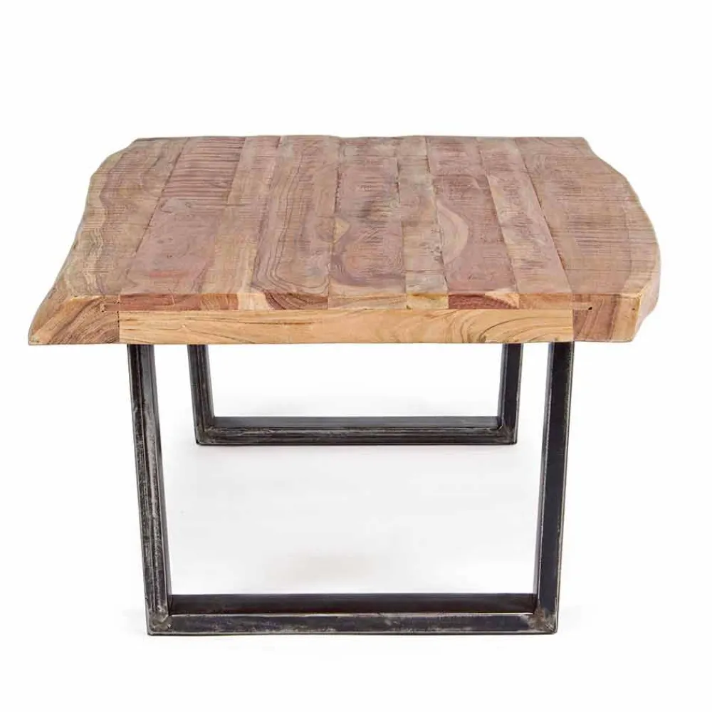 Viadurini Living Moderne Couchtische-Moderner Couchtisch aus Akazienholz und Homemotion Steel - Verdicchio