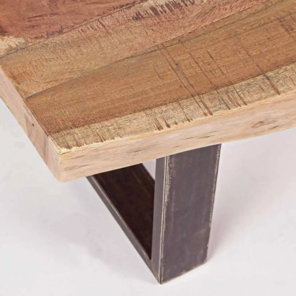 Viadurini Living Moderne Couchtische-Moderner Couchtisch aus Akazienholz und Homemotion Steel - Verdicchio