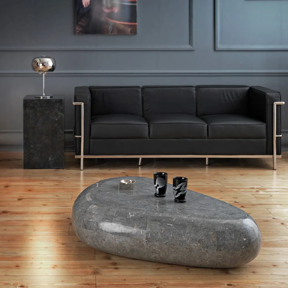 Viadurini Living Couchtische Aus Stein-Moderner Couchtisch aus geformtem Fossilstein - Beth