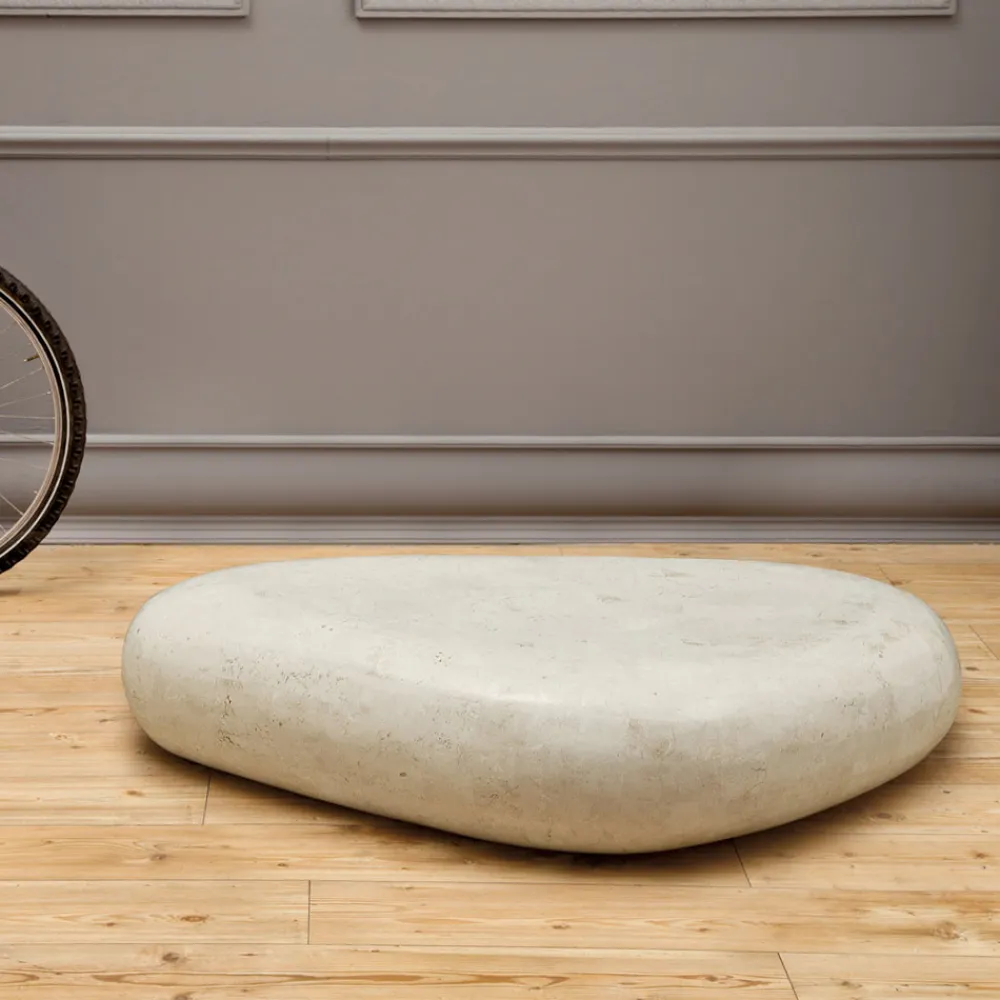 Viadurini Living Couchtische Aus Stein-Moderner Couchtisch aus geformtem Fossilstein - Beth