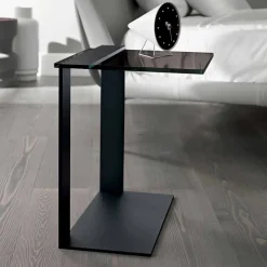 Viadurini Living Moderne Couchtische-Moderner Couchtisch aus Metall und geräuchertem oder klarem Glas Made in Italy - Teilor