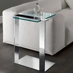 Viadurini Living Moderne Couchtische-Moderner Couchtisch aus Metall und geräuchertem oder klarem Glas Made in Italy - Teilor