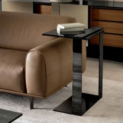 Viadurini Living Moderne Couchtische-Moderner Couchtisch aus Metall und geräuchertem oder klarem Glas Made in Italy - Teilor