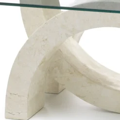 Viadurini Living Couchtische Aus Stein-Moderner Couchtisch aus Stein und Glas – Austin