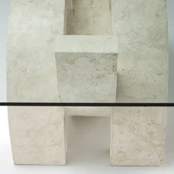 Viadurini Living Couchtische Aus Stein-Moderner Couchtisch aus Stein und Glas – Austin