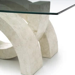 Viadurini Living Couchtische Aus Stein-Moderner Couchtisch aus Stein und Glas – Austin