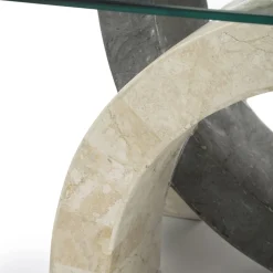 Viadurini Living Couchtische Aus Stein-Moderner Couchtisch aus Stein und Glas – Austin