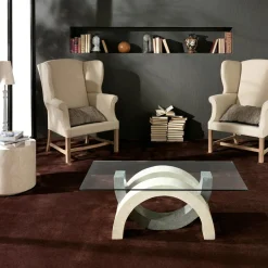 Viadurini Living Couchtische Aus Stein-Moderner Couchtisch aus Stein und Glas – Austin