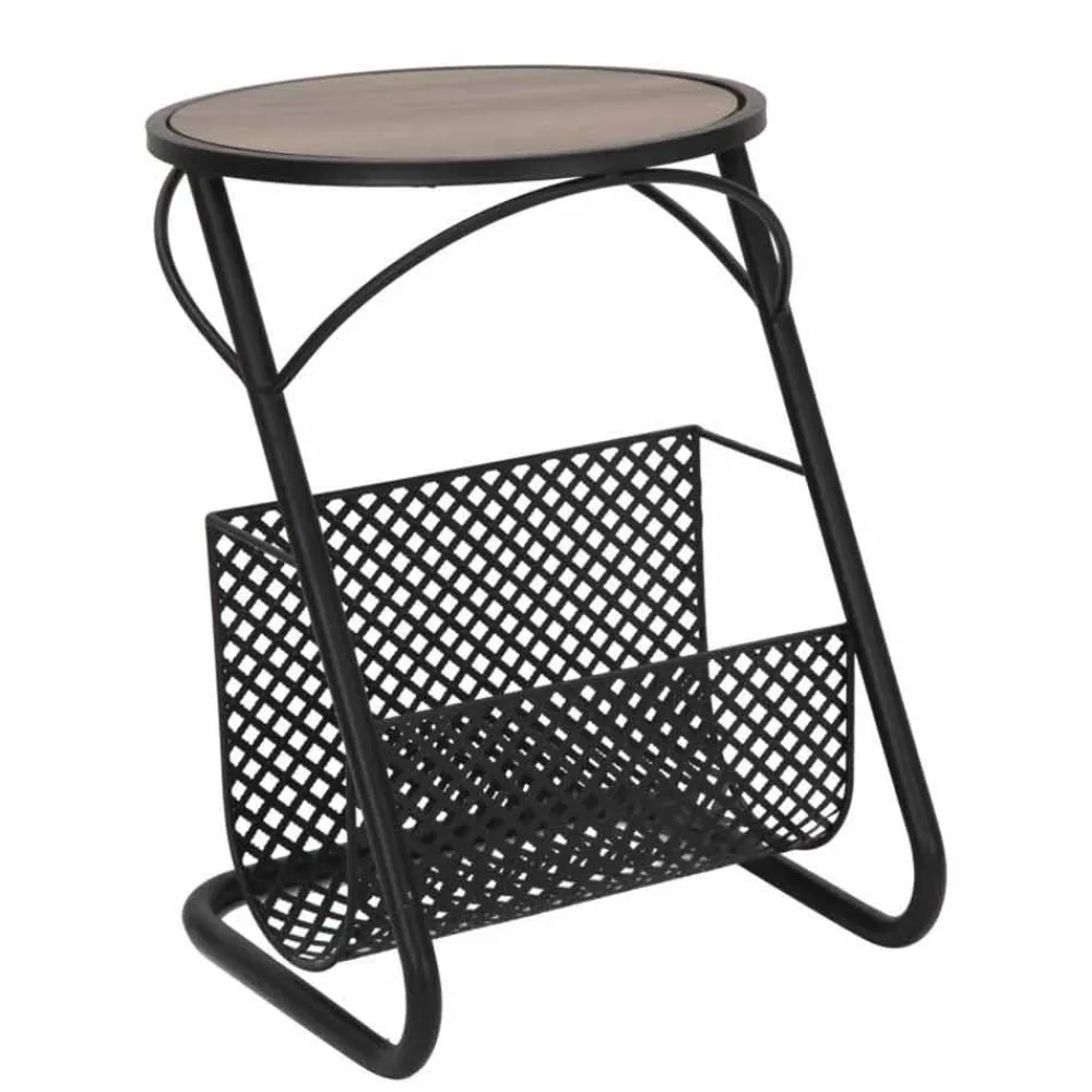 Viadurini Living Moderne Couchtische-Moderner Couchtisch für Wohnzimmer Zeitungshalter aus MDF und Eisen - Trevor