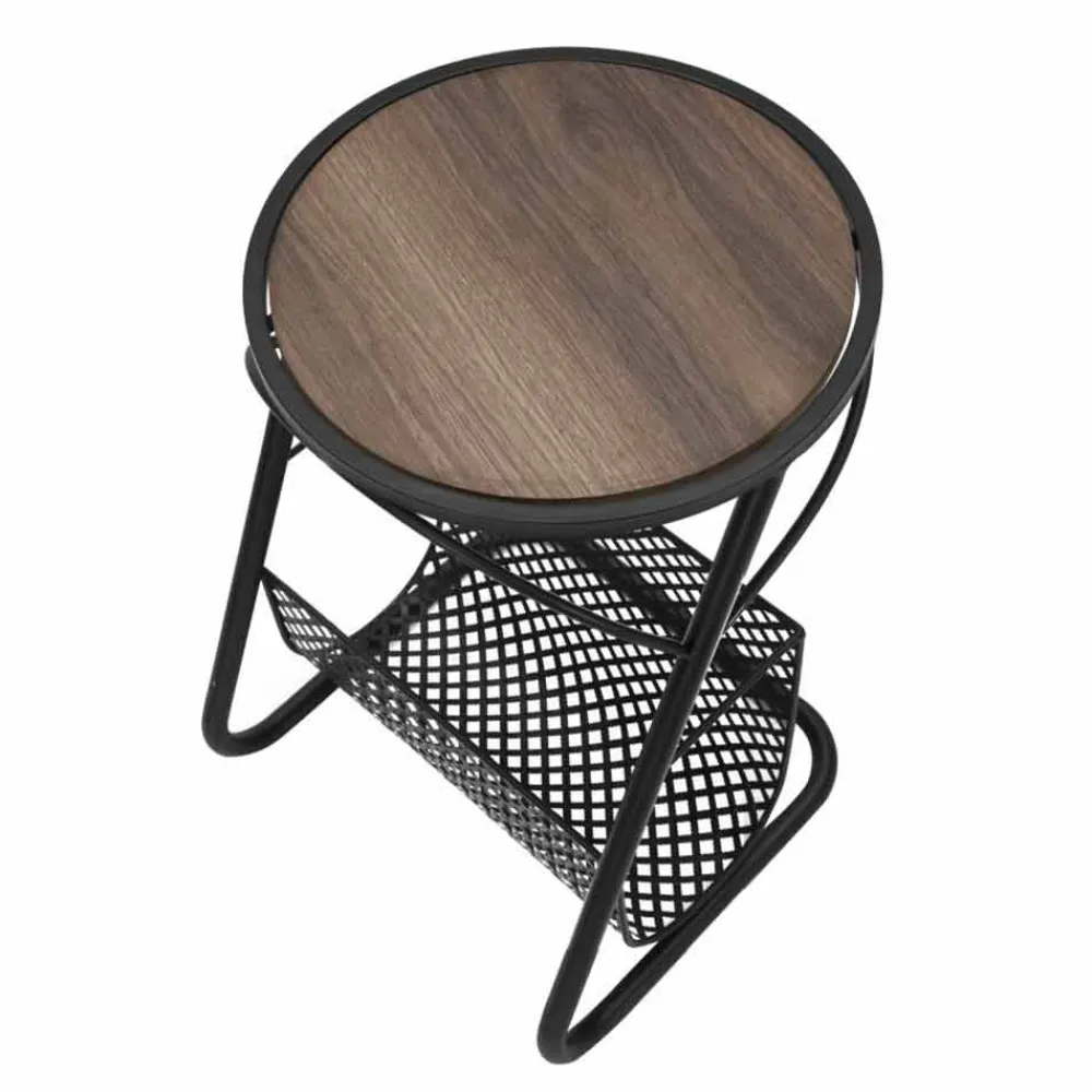 Viadurini Living Moderne Couchtische-Moderner Couchtisch für Wohnzimmer Zeitungshalter aus MDF und Eisen - Trevor