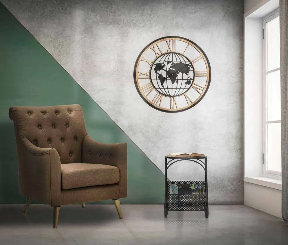 Viadurini Living Moderne Couchtische-Moderner Couchtisch für Wohnzimmer Zeitungshalter aus MDF und Eisen - Trevor