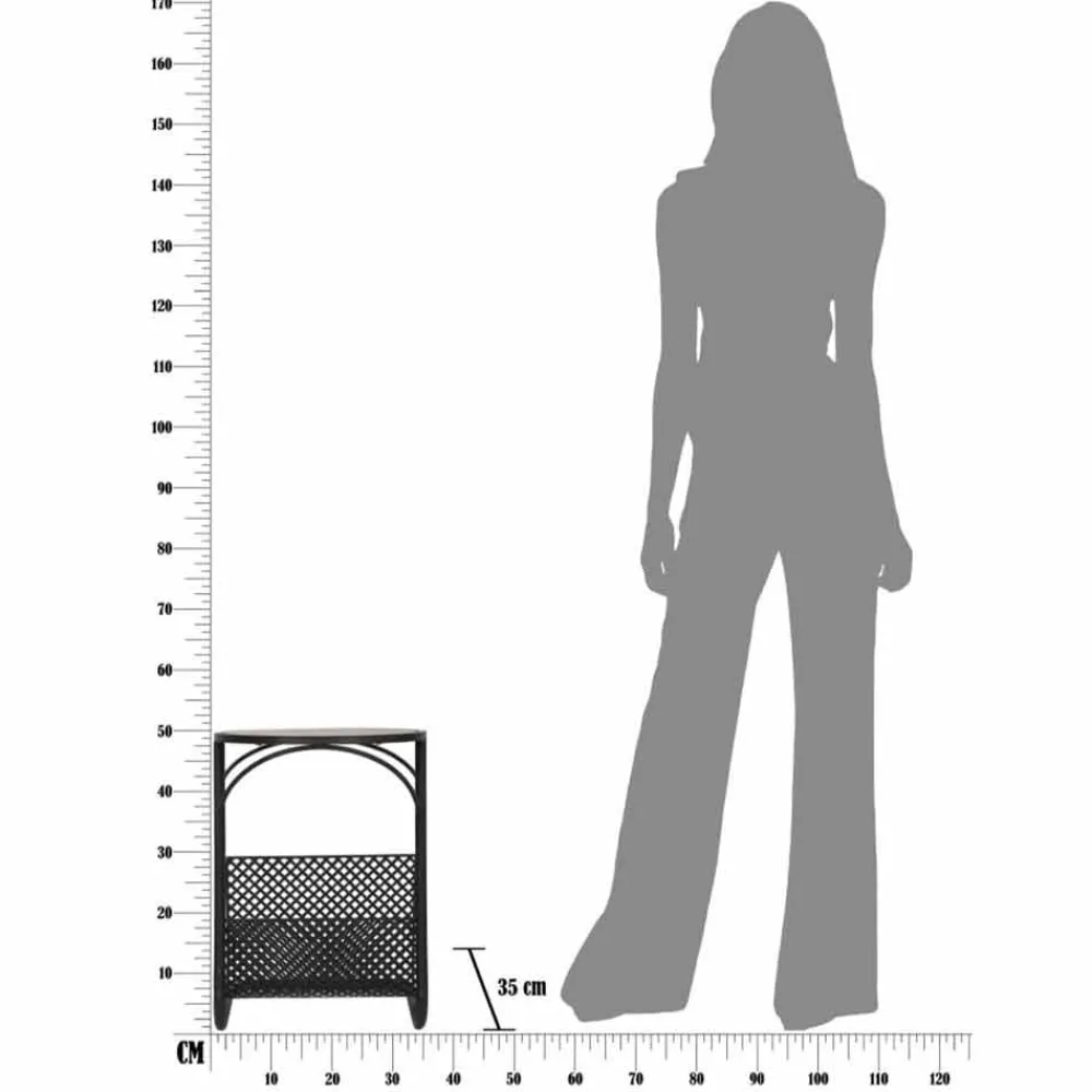 Viadurini Living Moderne Couchtische-Moderner Couchtisch für Wohnzimmer Zeitungshalter aus MDF und Eisen - Trevor
