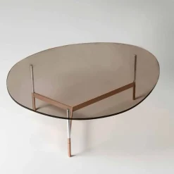 Viadurini Living Moderne Couchtische-Moderner Couchtisch mit Glasplatte Made in Italy - Cinci