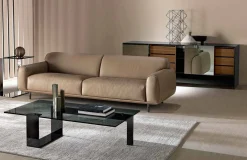 Viadurini Living Moderne Couchtische-Moderner Couchtisch mit Rauchglasplatte und Metallbasis Made in Italy - Scoby