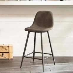 Viadurini Living Barhocker-Moderner Design Hocker aus Kunstleder und Metall - Gino