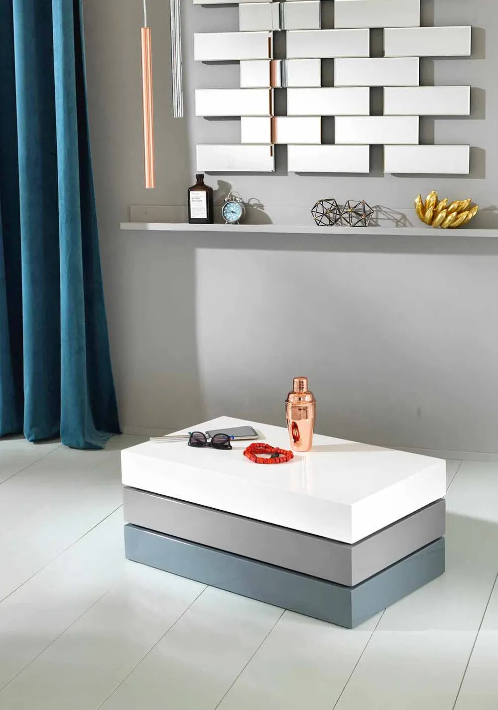 Viadurini Living Moderne Couchtische-Moderner Design-Kaffeetisch-Behälter in Mdf - Tiziana