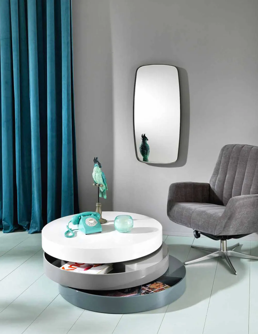 Viadurini Living Moderne Couchtische-Moderner Design-Kaffeetisch-Behälter in Mdf - Tiziana