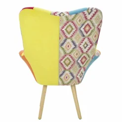 Viadurini Living Moderne Sessel-Moderner Design-Patchwork-Sessel aus Stoff und Holz - Karin