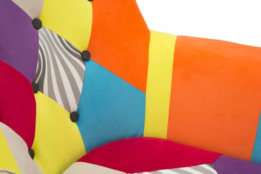 Viadurini Living Moderne Sessel-Moderner Design-Patchwork-Sessel aus Stoff und Holz - Karin