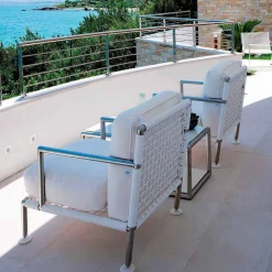 Viadurini in the Garden Metallsessel-Moderner Design-Sessel aus Stahl und schwarzem oder weißem PVC für den Außenbereich - Ontario2