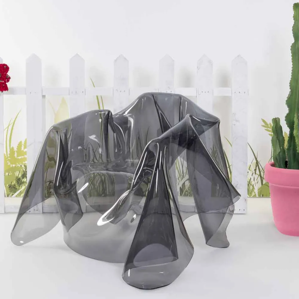 Viadurini Living Moderne Sessel-Moderner Design-Sessel aus rauchigem Plexiglas Paris, hergestellt in Italien